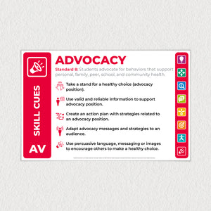 Advocay: National Health Education Skills Assessment poster for the classroom.