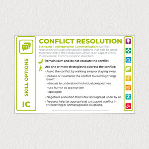Conflict Resolution: National Health Education Skills Assessment poster for the classroom.