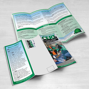 CERT Pamphlets in English. Inside and outside pamphlet spreads. Sold in packs of 25.