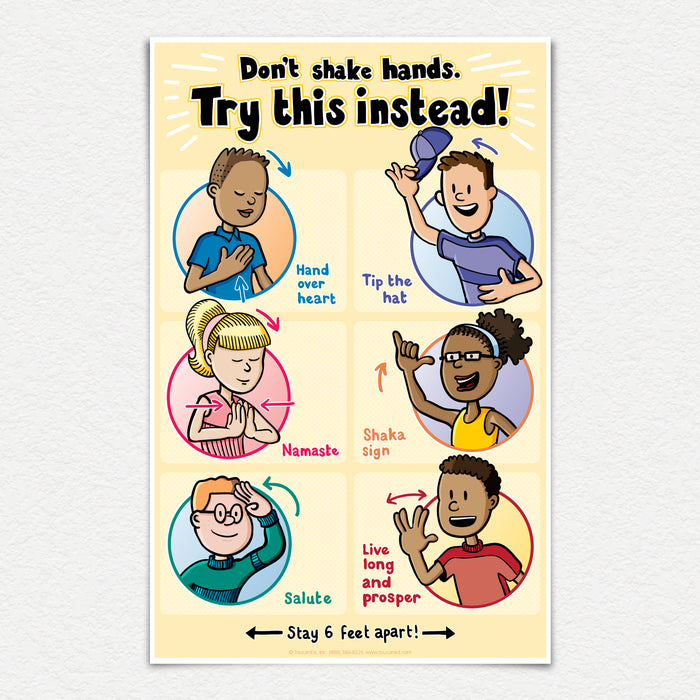 Don't shake hands. Try this instead! Poster