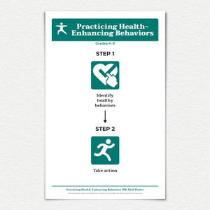 11" X 17" Practicing Health-Enhancing Behaviors skill poster.