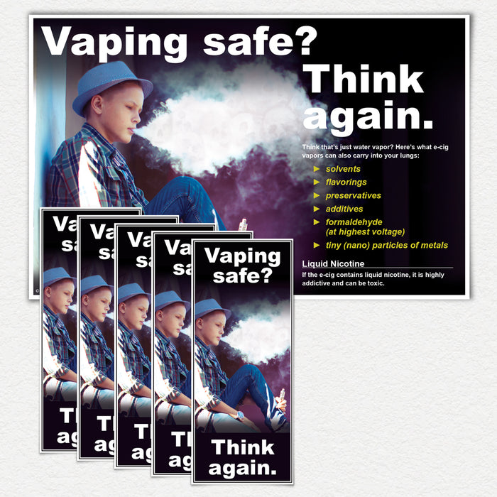 Vaping Safe? Think Again. Boy Poster and/or Fact Cards