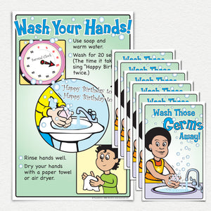 Wash your hands! 50 pamphlets with one 11" X 17" laminated poster