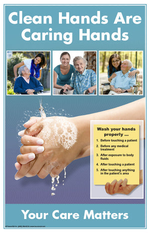 Clean Hands Are Caring Hands Poster and/or Fact Cards