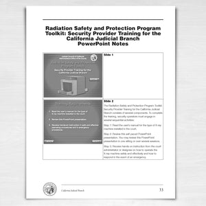Radiation Safety and Protection Program Toolkit for the California Judicial Branch