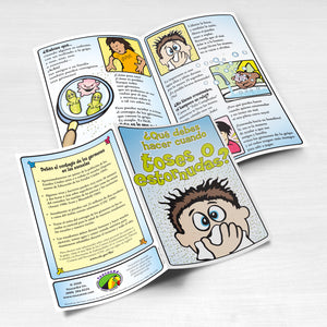 ¿Qué debes hacer cuando tosas o estornudas? ¡Cúbrete para toser y estornudar! 50 pamphlets.