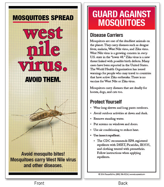 Mosquitoes Spread West Nile Virus Poster And Or Fact Cards – Toucaned