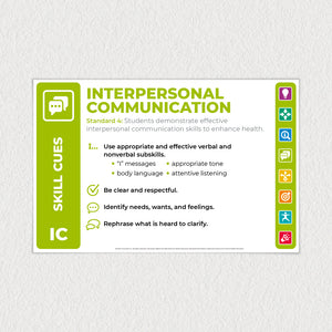Interpersonal Communication: National Health Education Skills Assessment poster for the classroom.