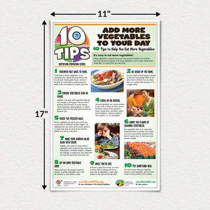 10 Nutrition Tips. Add More Vegetables To Your Day Poster