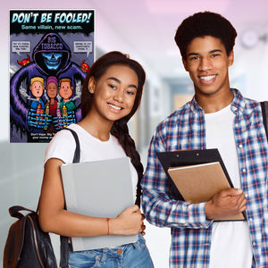 Don't Be Fooled! Same Villain, New Scam — Anti-Vaping Prevention Poster