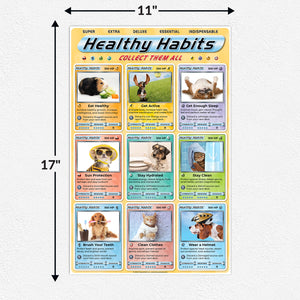 Healthy Habits Pet Poster for Elementary School