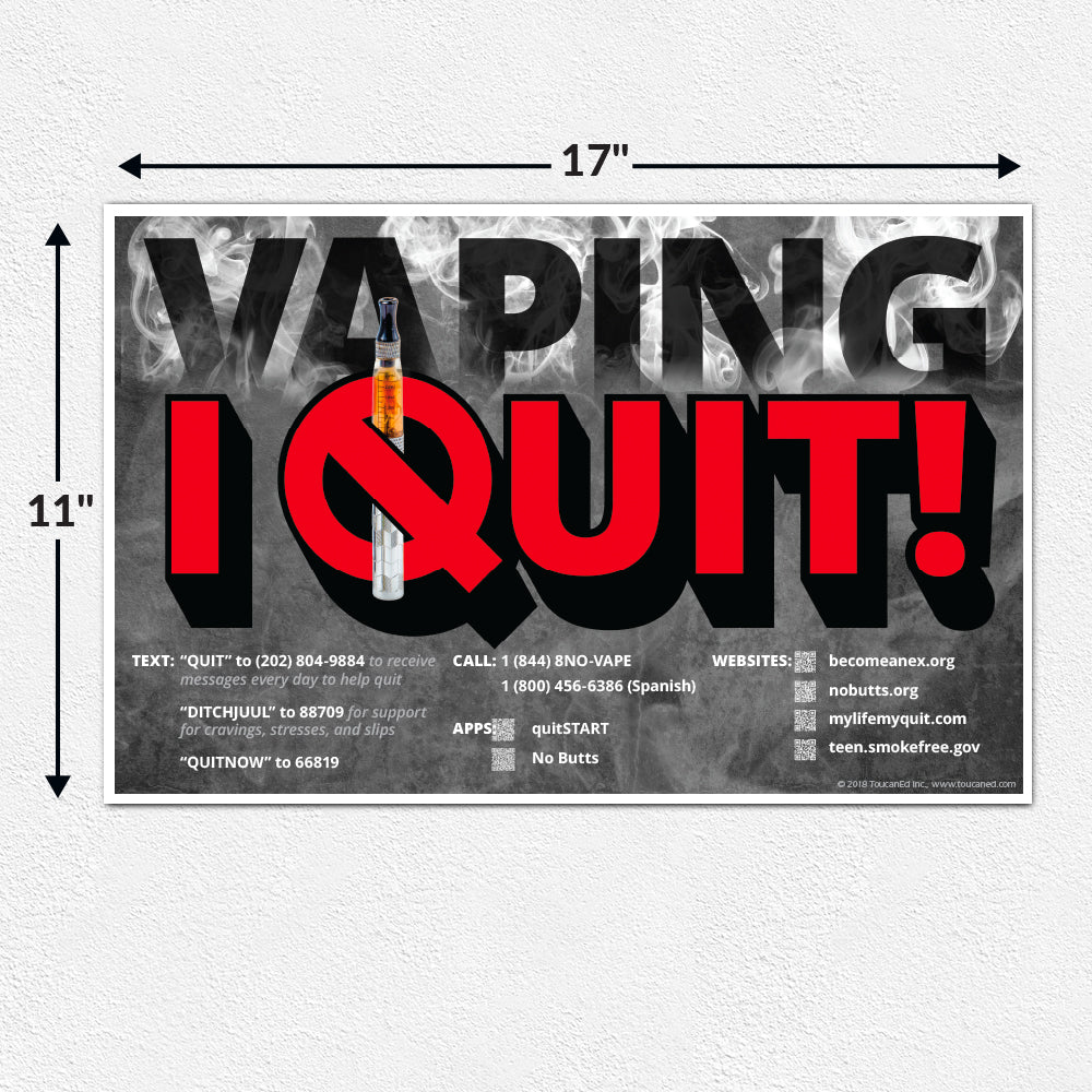 Vaping Cessation Resource Cards and/or Poster ToucanEd Vaping Cessation Resource Cards and/or Poster ToucanEd