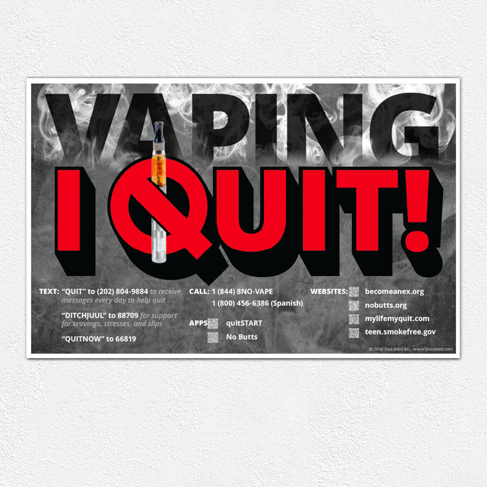 Vaping Cessation Resource Cards and/or Poster ToucanEd Vaping Cessation Resource Cards and/or Poster ToucanEd