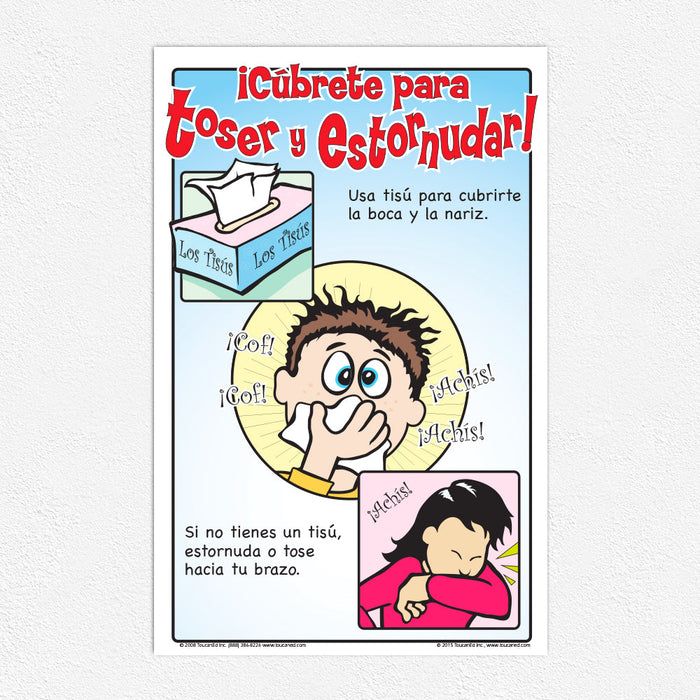 Spanish Cover Your Cough and Sneeze Poster