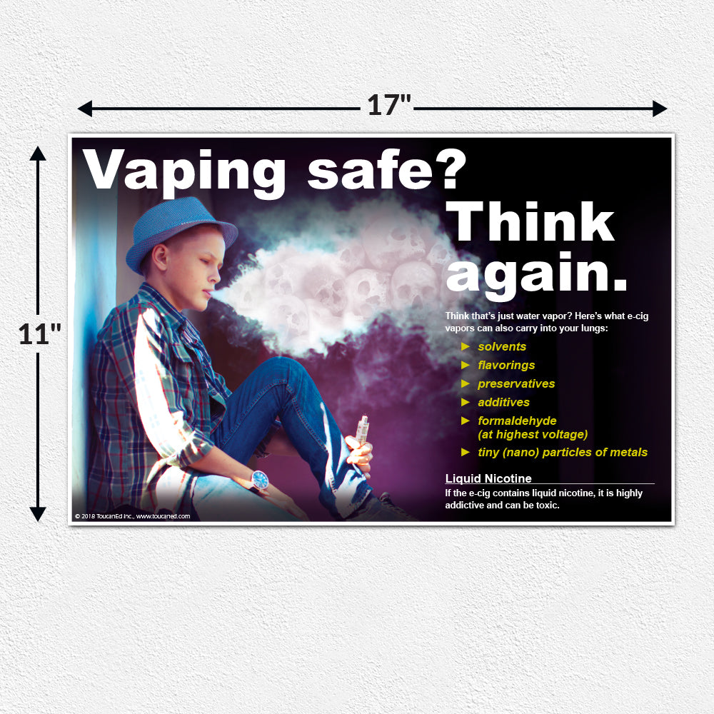 Vaping Safe? Think Again. Boy Poster ToucanEd Vaping Safe? Think Again. Boy Poster ToucanEd