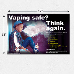 Vaping Safe? Think Again. Boy Poster and/or Fact Cards