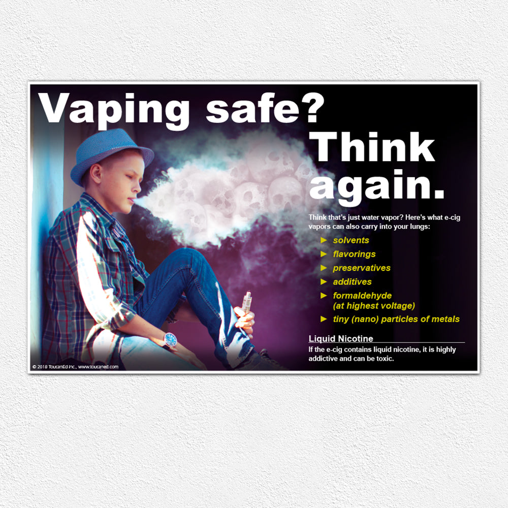 Vaping Safe? Think Again. Boy Poster ToucanEd Vaping Safe? Think Again. Boy Poster ToucanEd