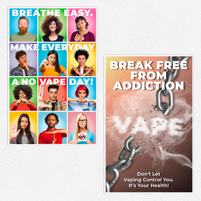 Quit Vaping Posters – Breathe Easy – Break Free From Addiction