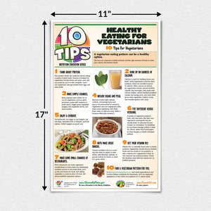 10 Nutrition Tips. Healthy Eating for Vegetarians Poster