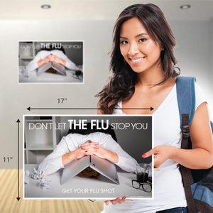 Don't Let the Flu Stop You Poster-Head on Desk Under Computer