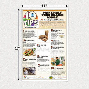 10 Nutrition Tips. Make Half Your Grains Whole Poster