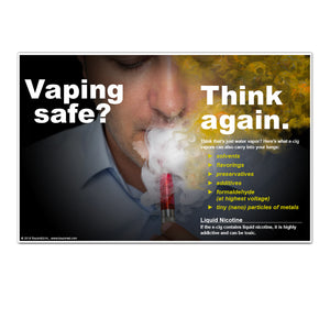 Vaping Safe? Think Again. Man Poster and/or Fact Cards