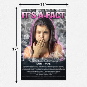 It's  a Fact. Vaping Can Cause Nicotine Poisoning Poster