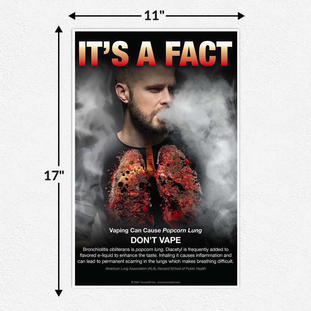 It's a Fact. Vaping Can Cause Popcorn Lung Poster ToucanEd It's a Fact. Vaping Can Cause Popcorn Lung Poster ToucanEd