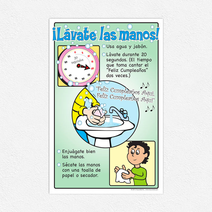 Spanish Wash Your Hands Poster