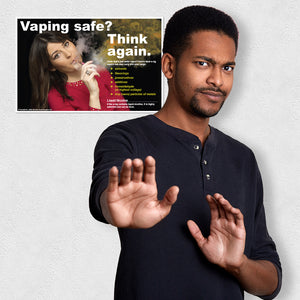 Vaping Safe? Think Again. Woman in Red Poster ToucanEd Vaping Safe? Think Again. Woman in Red Poster ToucanEd