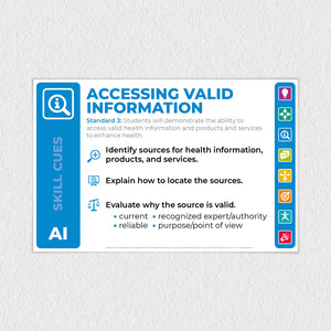11 inch by 17 inch Accessing Valid Information Assessment Skill poster.
