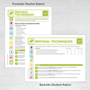 Teacher and Student Rubric Cards for Health Education Assessment