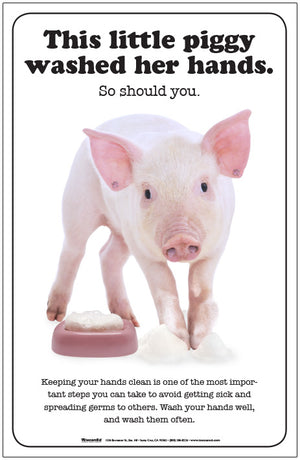 This Little Piggy Washed Her Hands Poster and/or Fact Cards
