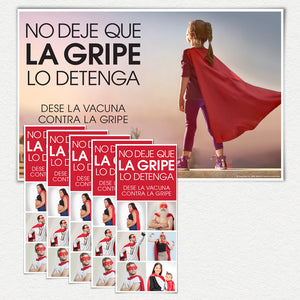 No deje ques la gripe lo detenga Girl Superhero. One 11" X 17" laminated poster and 50 Fact Cards.