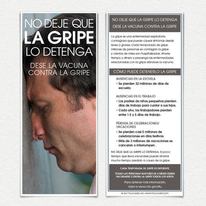 No deje que la gripe lo detenga. Head Against Wall. Front and back of Fact Cards.