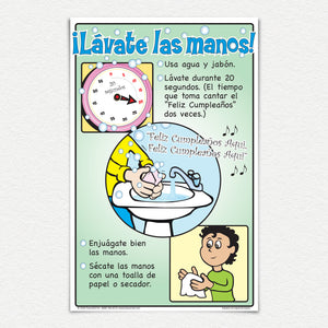 ¡Lávate las manos! 11" X 17" laminated poster.