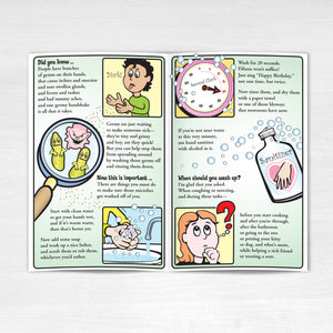 Wash those germs away! Inside pamphlet.