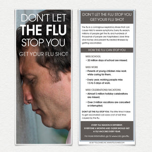 Don't Let the Flu Stop You Head Against Wall. Front and back of  Fact Cards.