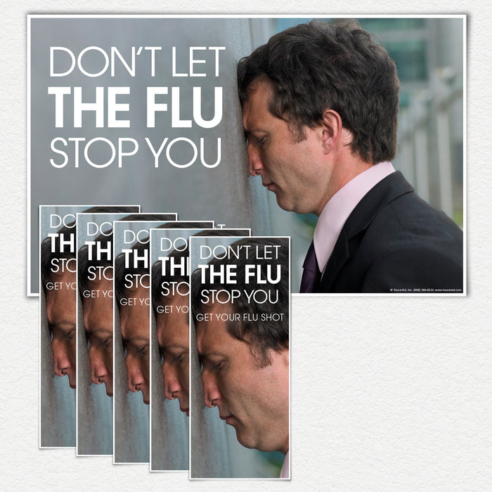 Don't Let the Flu Stop You Head Against Wall Poster and/or Fact Cards