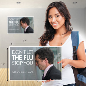 Don't Let the Flu Stop You Head Against Wall Poster and/or Fact Cards