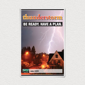 Thunderstorm. Be ready. Have a plan.  11" X 17" poster.