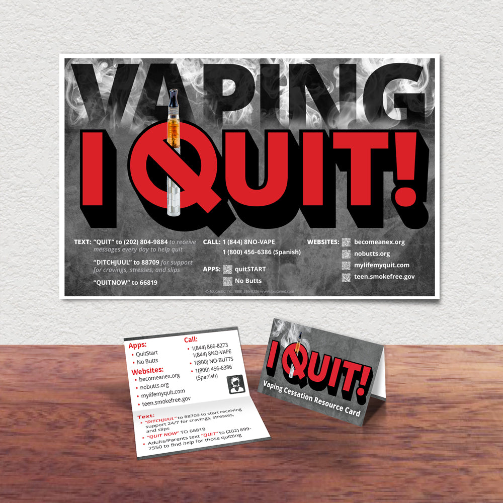 Vaping Cessation Resource Cards and/or Poster ToucanEd