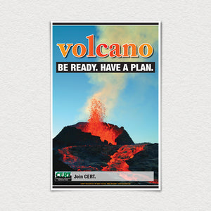 Volcano. Be ready. Have a plan.  11" X 17" poster.